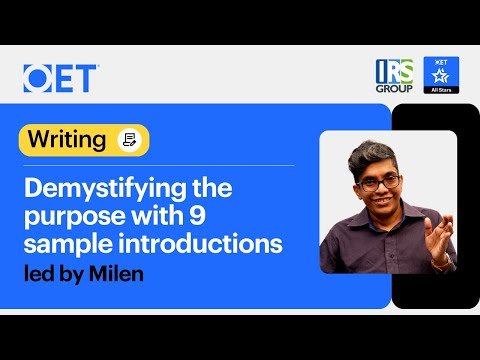 Class with IRS Group: OET Writing – Demystifying the Purpose with 9 Sample Introductions